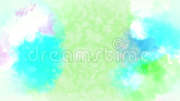 水彩五颜六色的飞溅抽象墨水背景手绘水彩背景循环CG动画视频的预览图