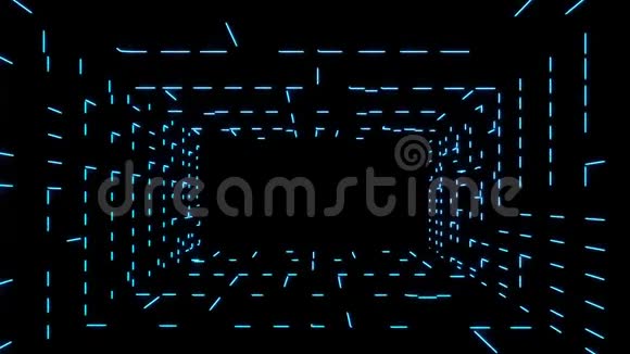 蓝色霓虹灯网格室环境图形元素视频的预览图