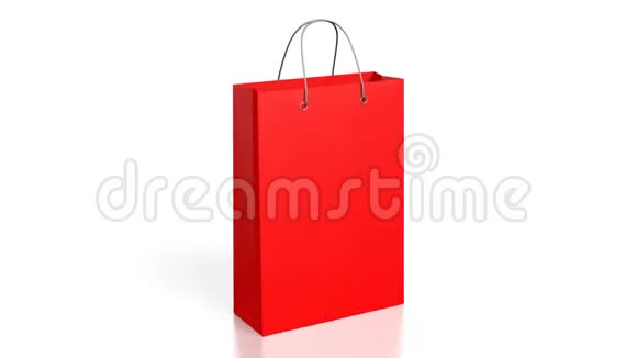 3白色背景红色购物袋视频的预览图