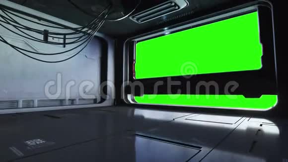 未来主义空间走廊隧道飞行视野绿色屏幕录像影院4k动画视频的预览图