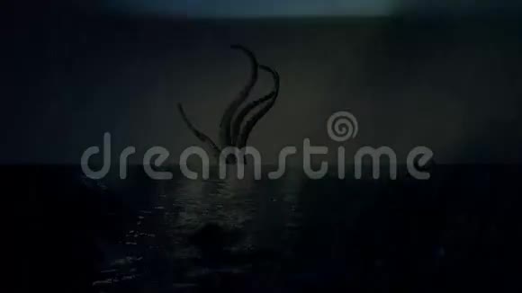 神话中的克拉肯巨型鱿鱼触手视频的预览图