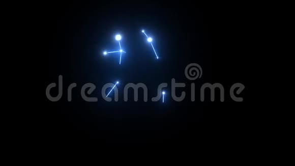黄道十二宫星星座在发光中形成视频的预览图
