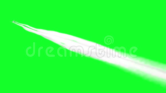 乘客飞行飞机动画飞机的凝结痕迹绿色屏幕4k镜头视频的预览图