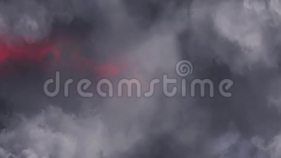云后红光动画背景视频的预览图
