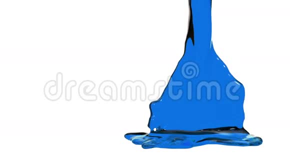 动画透明蓝色油漆浇注和填充整个容器阿尔法通道包括使用卢马哑光3D视频的预览图