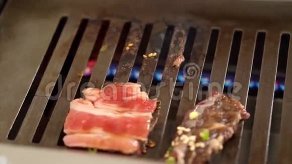 烧烤或雅基尼库用生牛肉视频的预览图