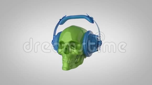 绿色汽车油漆头骨转盘耳机阿尔法包括在内视频的预览图