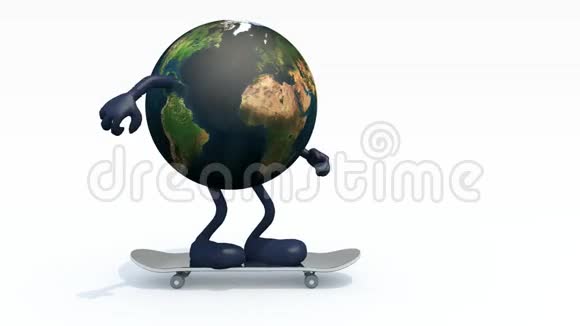 地球上有胳膊和腿的滑板视频的预览图