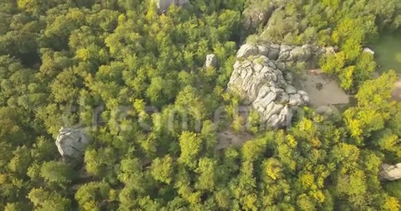 乌克兰布布尼什切喀尔巴阡山脉日出时的多夫布什岩石视频的预览图