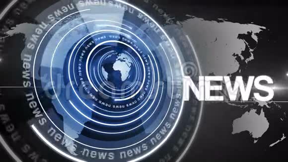 圆圈旋转地球新闻背景4K视频的预览图