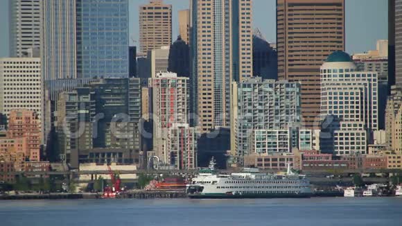 西雅图渡轮城市景观视频的预览图