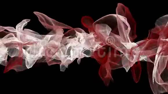 抽象流动创意丝网编织艺术线丝带编织背景视频的预览图