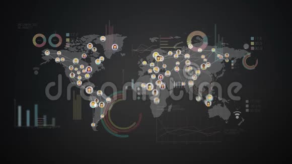 连接世界的人使用通讯技术有经济图表社会化媒体视频的预览图