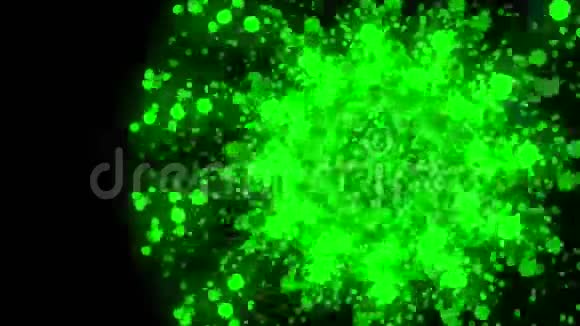 从绿色颗粒中心的分布有一个循环模式视频的预览图