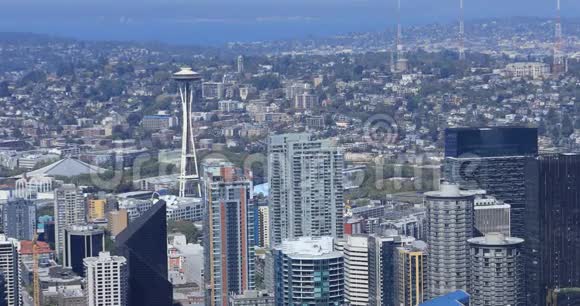 西雅图空中景观华盛顿天际线4K视频的预览图