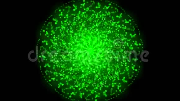 从绿色颗粒中心的分布有一个循环模式视频的预览图