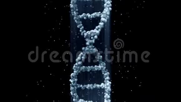 蓝色DNA分子模型无缝环视频的预览图