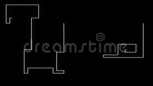 黑色背景下白色线条的迷宫视频的预览图