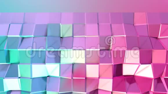 摘要简单的蓝色粉红色低聚三维表面作为控制背景移动纯软低聚运动背景视频的预览图