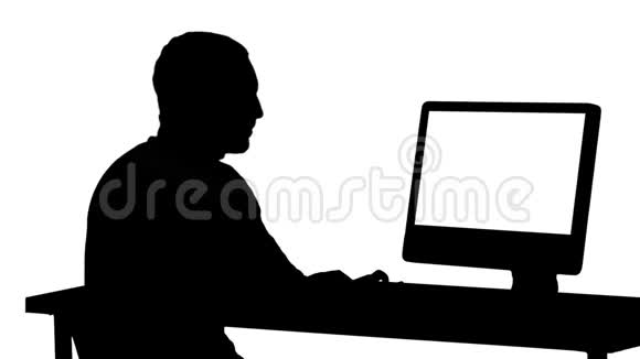 剪影商人用电脑工作视频的预览图