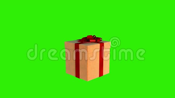 礼品盒打开盖子呈现虚拟产品绿色屏幕库存镜头视频的预览图