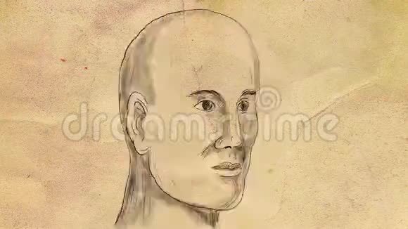 秃顶白种人男性头部2D动画视频的预览图