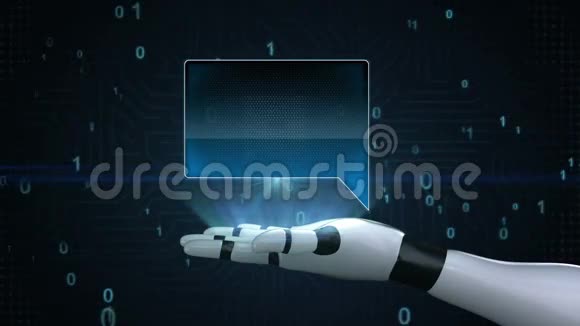 机器人半机器人打开手掌气泡方形文本框在手掌上视频的预览图
