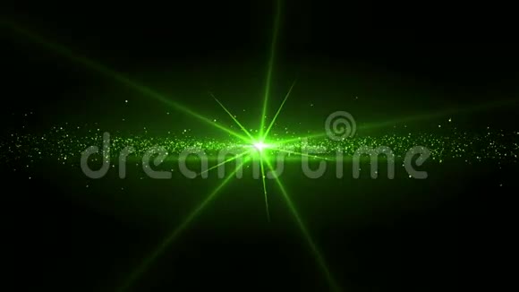 一颗绿色的星星闪亮的视频视频的预览图