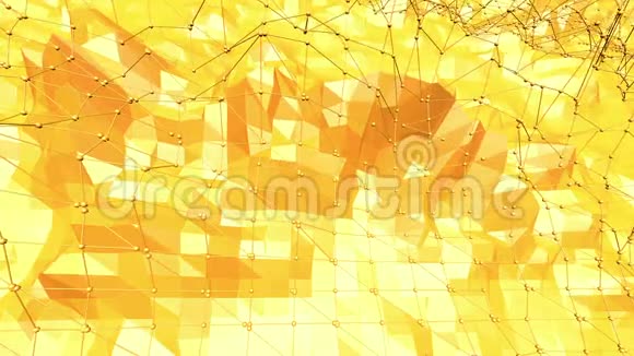 黄色低聚背景脉动抽象低聚表面作为未来浮雕时尚低聚设计视频的预览图