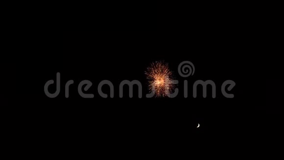 耀眼的烟花照亮夜空视频的预览图