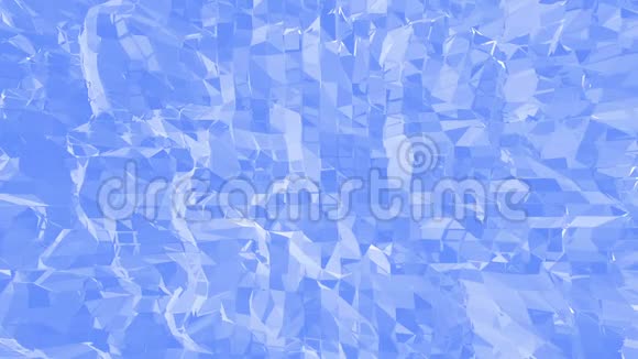 蓝色低聚振动表面作为空间背景蓝色多边形几何振动环境或脉动视频的预览图