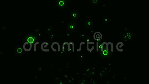 三维空间VJ环抽象运动背景中的绿圈视频的预览图