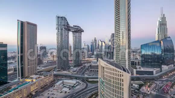 新建筑物和高楼大厦的鸟瞰图视频的预览图