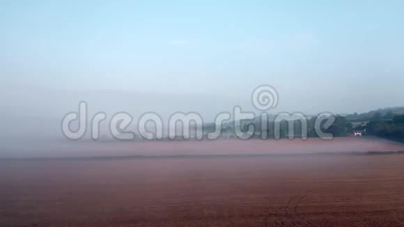雾中的乡间田野视频的预览图