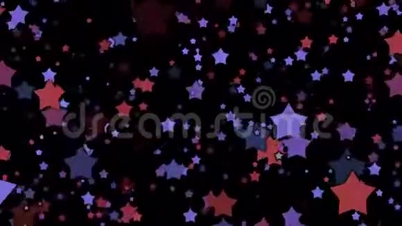 黑色背景上的紫色和红色卡通星视频的预览图