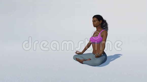 非洲女人在白色4K上冥想视频的预览图
