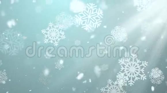 圣诞节冬季雪花2循环背景视频的预览图