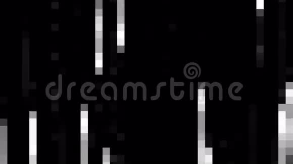 黑色背景流动的几何白色点状矩形视频的预览图