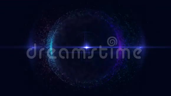 星球太空恒星蓝色抽象背景明亮的bokeh循环动画视频的预览图