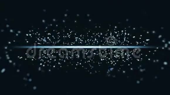 动画闪耀粒子蓝色和黑色环能3D绘制4K视频的预览图