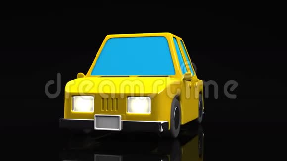 黑色背景的黄色汽车视频的预览图