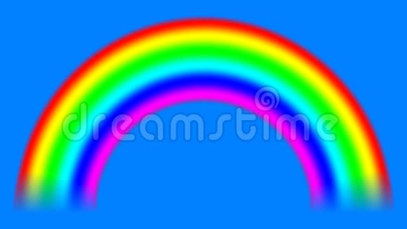彩虹在天空与阿尔法哑光移动下来无缝循环视频的预览图