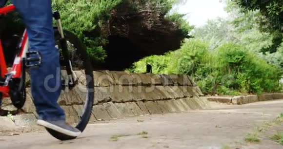 男人在公园里骑自行车视频的预览图