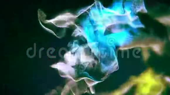 在黑暗中形成的蒸汽云粒子动画循环视频的预览图