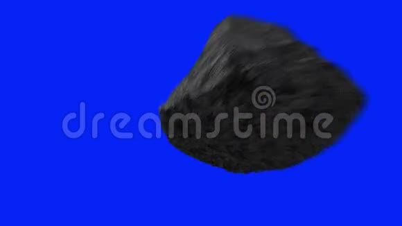 一群巨大的陨石在蓝屏背景下飞翔视频的预览图