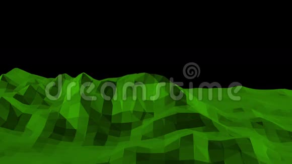 绿色低聚背景脉动抽象低聚表面作为时尚低聚设计的分形背景视频的预览图