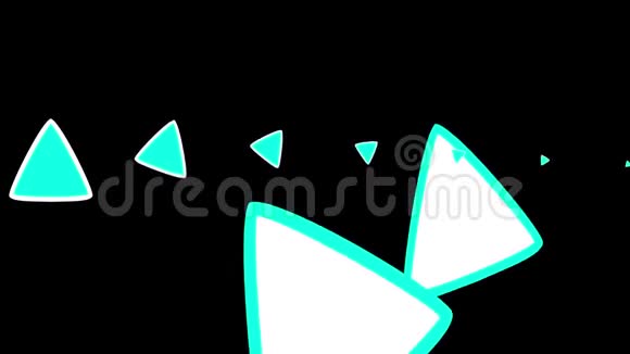 彩色三角形有白色侧面笔画在黑色背景上旋转视频的预览图