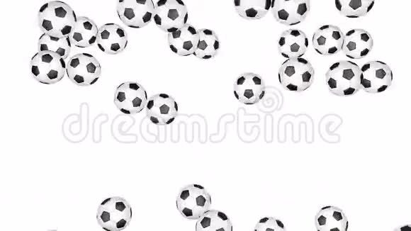 4K足球球落在白色上形成了一堵墙视频的预览图
