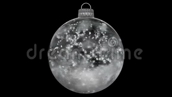 圣诞节新年白色冰玻璃装饰雪冰铜环4k视频的预览图