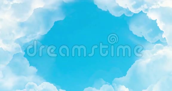 在蓝天背景下飞越白云无缝环准备就绪视频的预览图